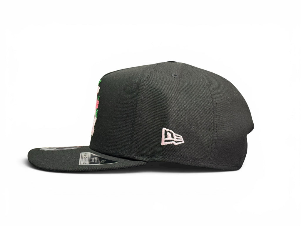 Gorra snapback negra JR Caps MTY de los Chicago White Sox con bordado floral y parche conmemorativo lateral