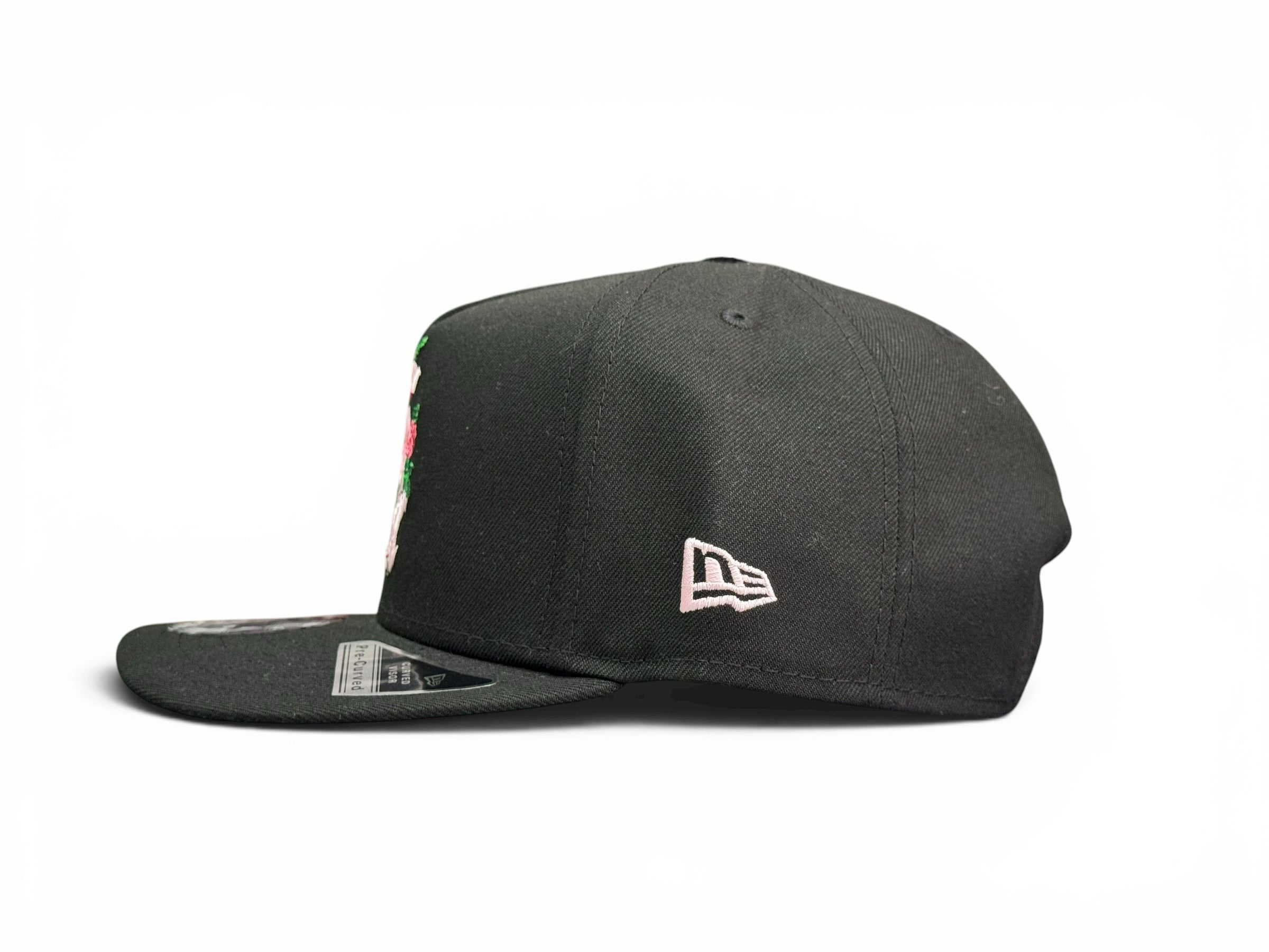 Gorra snapback negra JR Caps MTY de los Chicago White Sox con bordado floral y parche conmemorativo lateral